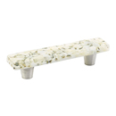 30-WLP - Ice Glass - 3" Cabinet Pull - White Lace Pebbles