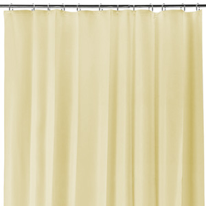 132" Wide x 72" Long - Nylon Shower Curtain - White/Champagne