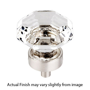 TK128 - Octagon Clear Crystal 1-1/8" Cabinet Knob