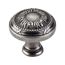 M959 PTA - Edwardian Ribbon & Reed - 1 1/8" Cabinet Knob - Pewter Antique