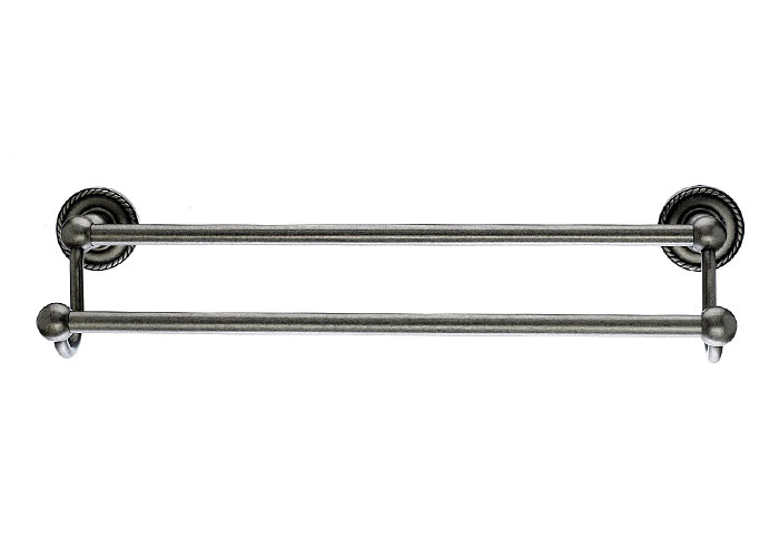 ED9APF Rope (Edwardian) 24" Double Towel Bar Antique Pewter