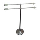 Double Arm Towel Stand w/ Lucite Finials