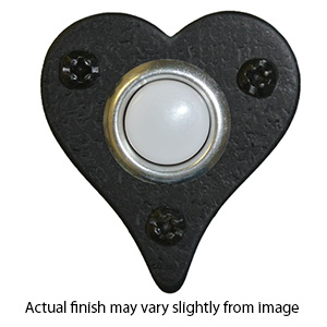 RMKBP - Heart Door Bell Button - Rough Iron