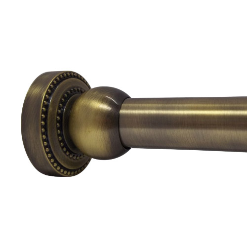 Deluxe Dotted - Shower Rod - Antique Brass