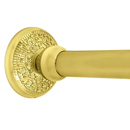 Polished Brass Shower Rod - Deluxe Floral