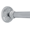 Polished Chrome Shower Rod - Deluxe Floral