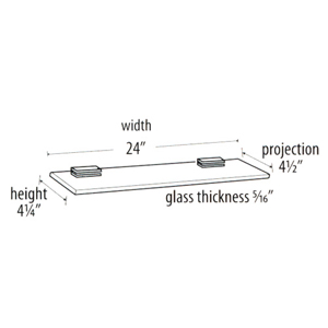 A7550-24 - Arch - 24" Glass Shelf