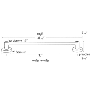 C8320-30 - Contemporary Round Crystal - 30" Towel Bar