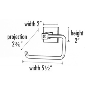 C8466 - Contemporary Square Crystal - Euro Tissue Holder