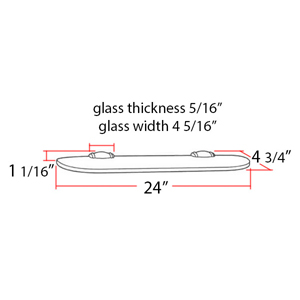 A6750-24 - Charlie's - 24" Glass Shelf