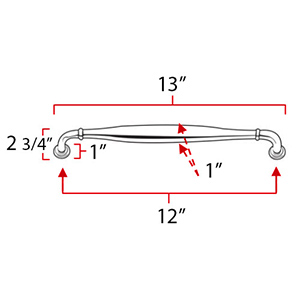 D726-12 - Charlie's - 12" Appliance Pull