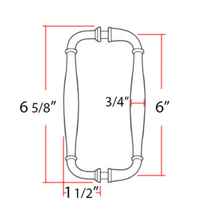 G726-6 - Charlie's - 6" Back-to-Back Shower Door Pull