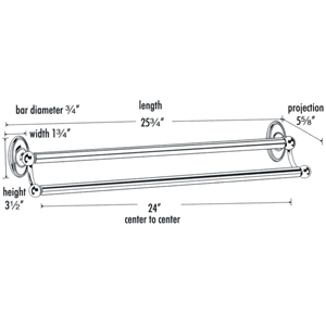 A8025-24 - Classic Traditional - 24" Double Towel Bar