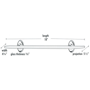 A8050-18 - Classic Traditional - 18" Glass Shelf