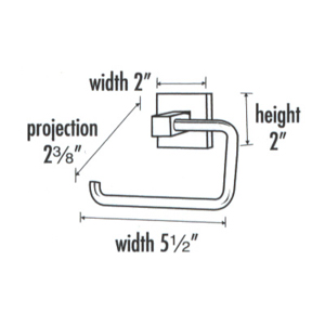 A8466 - Contemporary Square - Single Post Tissue Holder