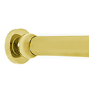 36" Shower Rod - Contemporary Round - Unlacquered Brass