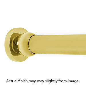 72" Shower Rod - Contemporary Round - Unlacquered Brass