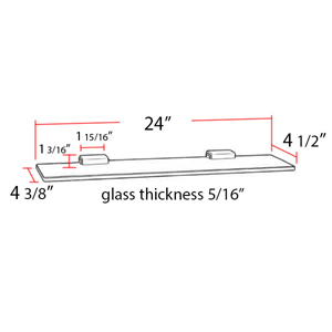 A6550-24 - Cube - 24" Glass Shelf