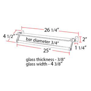 A6527-25 - Cube - Glass Shelf w/Towel Bar