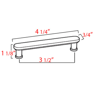 A717-35 - Moderne - 3.5" Cabinet Pull