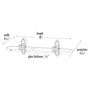 A8550-18 - Ribbon & Reed - 18" Glass Shelf