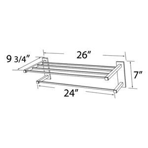 A8426-24 - Contemporary Square - 24" Towel Rack