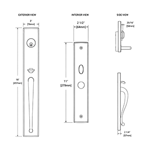 Square Mortise Entry Knob Handleset