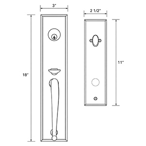 Square Tubular Entry Knob Handleset