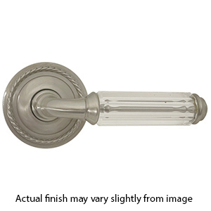 Baldwin Passage Crystal Door Levers w/ Rope Rosette - Satin Nickel