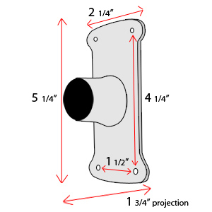 Rectangular Bracket - Corner Shower Rod - 48" x 48"