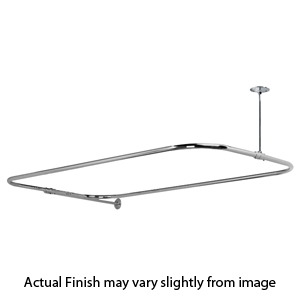 24" x XX" - Rectangular Shower Rod w/ Side Wall Support