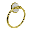 Towel Ring - Polished Brass w/ White Porcelain