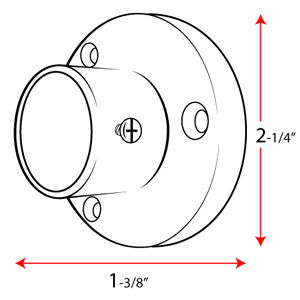 30" x 60" - D-Shaped Shower Rod - Round Flanges