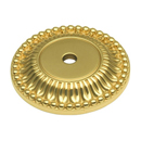 Richelieu Knob Backplate - Polished Brass