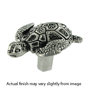 Pollino Turtle 1.75" Cabinet Knob - Antique Silver