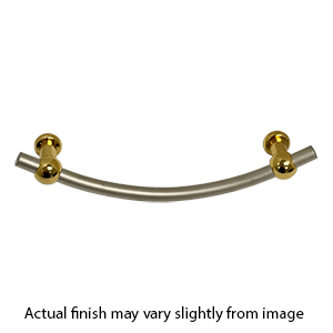 3.75"cc Cabinet Bow Pull - Polished Gold/ Satin Nickel