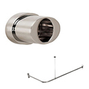 36" x 36" - Contemporary Oval Flange - Corner Shower Rod