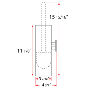 61600 - Dekkor - Toilet Brush Holder - Brushed Stainless Steel