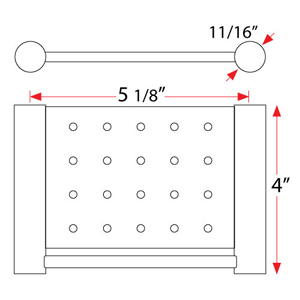 62102 - Dekkor - 5 1/8" Perforated Shelf - Brushed Stainless Steel