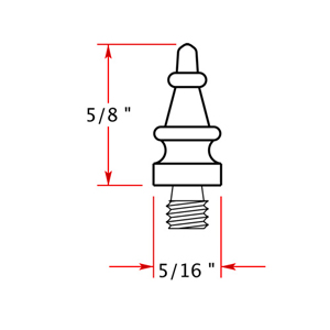 Mortise Hinge Finial - Steeple