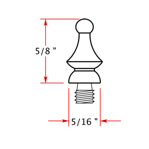 Mortise Hinge Finial - Windsor