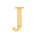 House Letter J - Solid Brass