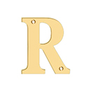 House Letter R - Solid Brass