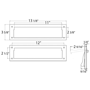 13 1/8" Mail Slot w/ Interior Flap