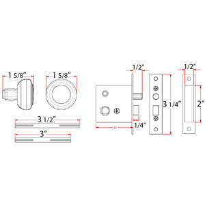 Screen & Storm Door Latch - Classic Mortise Lock