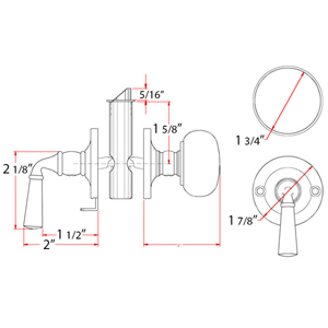 Screen & Storm Door Latch - Round Tubular Lock