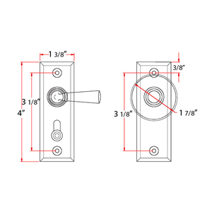 Screen & Storm Door Latch - Rectangular Tubular Lock