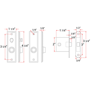 Screen & Storm Door Latch - Rectangular Mortise Lock