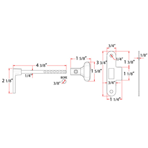 Screen & Storm Door Latch - Rectangular Mortise Lock