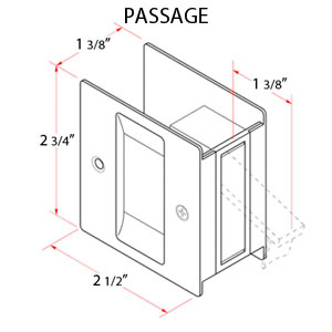 Sliding Door Passageway - Satin Nickel